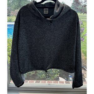 Victoria Secret PINK Cropped Heather‎ Gray Sweatshirt Hoodie, Size L Large
